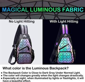 img 3 attached to Geometric Backpacks Holographic Reflective Irredescent Women's Handbags & Wallets
