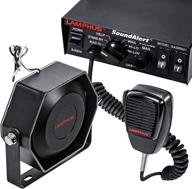 soundalert 12v 100w police siren pa system: slim speaker, 118-124db, handheld microphone, hands-free - emergency siren for vehicles, truck, utv, atv, car, pov logo
