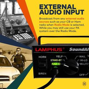 img 1 attached to SoundAlert 12V 100W Police Siren PA System: Slim Speaker, 118-124dB, Handheld Microphone, Hands-Free - Emergency Siren for Vehicles, Truck, UTV, ATV, Car, POV