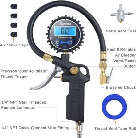 img 3 attached to 🔧 AstroAI Digital Tire Inflator: 250 PSI with Pressure Gauge, Heavy Duty Accessories for Accurate Inflation, Rubber Hose & Quick Connect Coupler