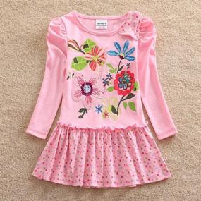 img 3 attached to JUXINSU Toddler Cotton Flower Cartoon Girls' Clothing in Dresses