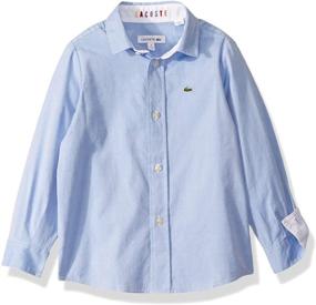 img 1 attached to Stylish and Classic Lacoste Boys' Long Sleeve Oxford Shirt: Perfect for Any Occasion!