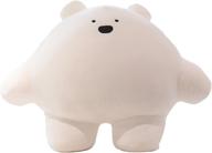 🐻 vickypop cute bear plush toy | fat cartoon soft hugging pillow for kids bedding and sleeping nap (white bear, 9 inches) - boost your seo! logo