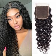 π high-quality 9a brazilian virgin human hair water wave lace closure - free part wet and wavy closure 22inch logo