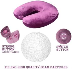 img 2 attached to 🌈 Hooshing Vibrating Neck Pillow Massage Therapy for Travel, Home Rest, Neck Pain Relief - Best Gift for Parents, Purple