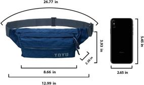 img 1 attached to 💧 Water Resistant Running Fanny Pack for Men & Women | TDYU Waist Bag for Running, Walking, Jogging & Traveling | Carry Phones, Passport, Wallet | Blue