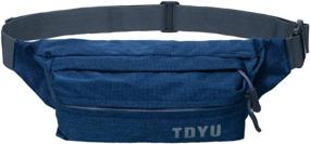 img 4 attached to 💧 Water Resistant Running Fanny Pack for Men & Women | TDYU Waist Bag for Running, Walking, Jogging & Traveling | Carry Phones, Passport, Wallet | Blue