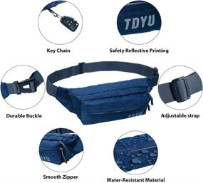 img 2 attached to 💧 Water Resistant Running Fanny Pack for Men & Women | TDYU Waist Bag for Running, Walking, Jogging & Traveling | Carry Phones, Passport, Wallet | Blue