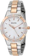 женские часы bulova двухтоновые ⌚ с бриллиантами на циферблате - модель 98r169 логотип