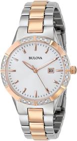 img 4 attached to Женские часы Bulova двухтоновые ⌚ с бриллиантами на циферблате - модель 98R169