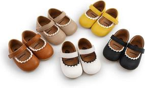 img 2 attached to RVROVIC Baby Girls Soft Sole Mary Jane Flats Princess Dress Shoes with Cute Bow - PU Prewalkers