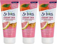 st ives scrub - even & bright pink lemon & mandarin orange 6oz (pack of 3) - effective exfoliation for a radiant glow logo
