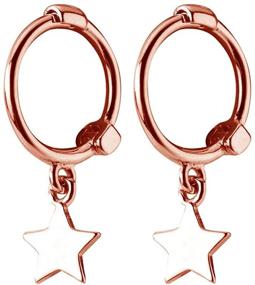 img 4 attached to 💫 Dainty Huggie Hoops Earrings for Women Teen Girls, Tiny Star Dangle Sterling Silver Small Hoop Earrings, Cartilage Cute Sleeper, Hypoallergenic Jewelry Birthday Gifts for Best Friend, Rose Gold Plated - Perfect for SEO!