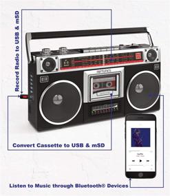 img 1 attached to 📻 Riptunes Boombox Radio Cassette Player Recorder: AM/FM -SW1/SW2 Radio, Wireless Streaming, USB/Micro SD, Aux in, Headphone Jack, Convert Cassettes to USB/SD, Classic 80s Style Retro - Black