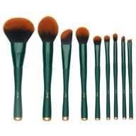 🖌️ jessup brushes 9-piece makeup brush set: eyeshadow, powder, foundation, concealer - trekking green t268 logo