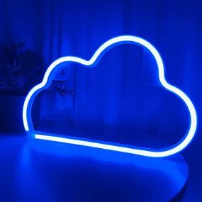 img 2 attached to 🌟 2 Pack Cloud Planet Neon Lights Signs for Bedroom Wall Decor - Battery or USB Powered LED Christmas Neon Sign for Bedroom, Kids Room, Christmas Valentines Party - Indoor Decor - TURNMEON