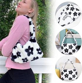 img 2 attached to 👜 Stylish Fluffy Shoulder Handbag for Ladies - Women's Handbags & Wallets