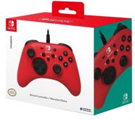 hori nintendo switch horipad wired controller (red) - officially licensed by nintendo logo