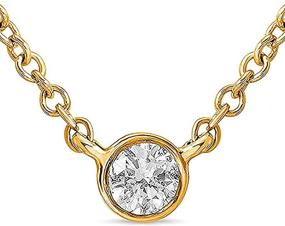 img 4 attached to Solitaire Diamond Necklace Lobster Yellow Gold