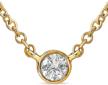 solitaire diamond necklace lobster yellow gold logo