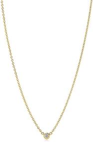 img 1 attached to Solitaire Diamond Necklace Lobster Yellow Gold