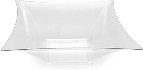 img 4 attached to 🥗 Disposable Clear Plastic Square Horizon Salad Bowls – Pack of 4, Medium Serving Bowl, Ideal for Parties, Snacks, and Salads, Elegant Design