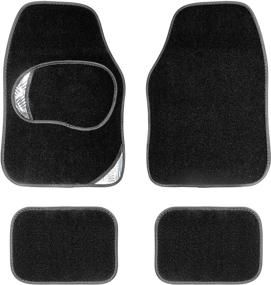 img 4 attached to 🚗 Ultra-Durable All-Weather Car Floor Mat Set (Black Nylon) by VViViD – 4-Piece Heavy-Duty Protection