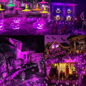 img 3 attached to 🎃 YIQU 95FT Purple Extendable Halloween String Lights - 240 LED, 8 Lighting Modes, Indoor/Outdoor Plug in Lights for Halloween Decorations, Bedroom, Party, Garden, Patio, Tree