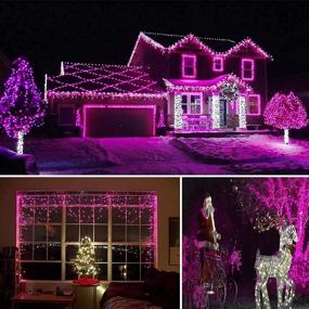 img 1 attached to 🎃 YIQU 95FT Purple Extendable Halloween String Lights - 240 LED, 8 Lighting Modes, Indoor/Outdoor Plug in Lights for Halloween Decorations, Bedroom, Party, Garden, Patio, Tree