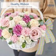 🎀 spring pastel gingham design ribbon - 2.5" width, 25 yd roll (75 ft bulk spool) - perfect for baby shower, gender reveal, easter, floral crafts & more! pink, blue, yellow, green logo