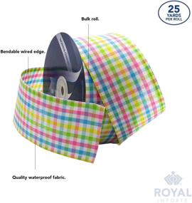 img 2 attached to 🎀 Spring Pastel Gingham Design Ribbon - 2.5" Width, 25 Yd Roll (75 FT Bulk Spool) - Perfect for Baby Shower, Gender Reveal, Easter, Floral Crafts & More! Pink, Blue, Yellow, Green