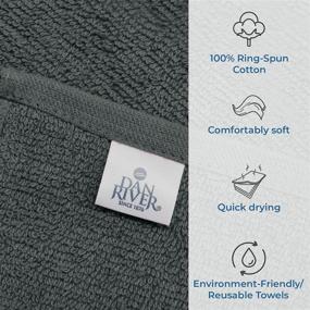 img 2 attached to DAN RIVER 100% Cotton Washcloths 24 Pack, Soft Face Washcloths Bulk, Essential Bathroom Wash Cloths, Gray Face Towels, Washcloths 12x12 in, 400 GSM, Pack of 24 Face Towels