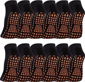 img 1 attached to 🧦 Stay Balanced with 12 Pairs of Non Slip Yoga Socks for Women - Gripper Socks for Pilates, Ballet, Barre, and Yoga