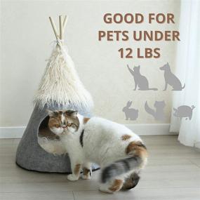 img 2 attached to 🐾 Cozy and Stylish PetnPurr Pet Teepee Tent with Super Plushy Self-Warming Cushion: Perfect Cat Cave, Small Dog Bed, and Puppy House Solution