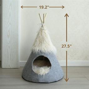 img 3 attached to 🐾 Cozy and Stylish PetnPurr Pet Teepee Tent with Super Plushy Self-Warming Cushion: Perfect Cat Cave, Small Dog Bed, and Puppy House Solution