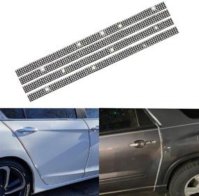 img 4 attached to 🚗 Protect Your Car Doors with Bling: Door Edge Anti-Scratch Sticker Set - 4 Multicolor Crystal Protection Tape Strips, 90cm/35.4" Each
