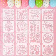 16pcs happy easter stencils - reusable wood and plastic templates for diy painting and front porch sign decoration during easter - ideal for kids and adults logo