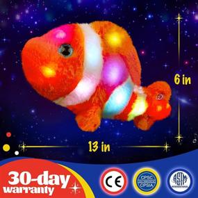 img 2 attached to 🐠 Рыбка-люминесцентная охрана 12 дюймов с LED-подсветкой: пушистая океанская жизнь - мягкая подушка с подсветкой для ночного света - идеальный детский подарок на день рождения только за $15.99!