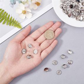 img 2 attached to 100pcs Platinum Metal Flat Buttons: Ideal for Sewing DIY Crafts and Jewelry Making - PH PandaHall