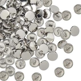 img 4 attached to 100pcs Platinum Metal Flat Buttons: Ideal for Sewing DIY Crafts and Jewelry Making - PH PandaHall