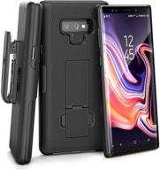 ultra slim duraclip belt case holster for galaxy note 📱 9 - enhanced protective hard cover with rotating clip (sleek black) logo