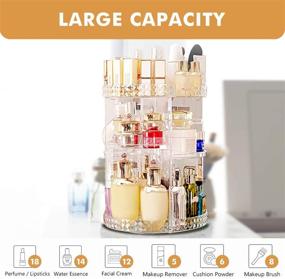 img 1 attached to 360 Degree Rotating Makeup Organizer - Large 💄 Capacity Transparent Cosmetic Storage Solution with 7 Adjustable Layers