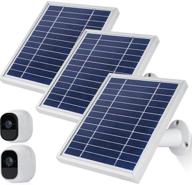 📸 itodos solar panel compatible with arlo pro and arlo pro2 cameras, 11.8ft power cable and adjustable mount (pack of 3, silver) logo