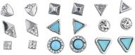 lux accessories silver stone earring logo