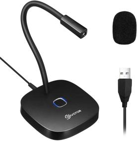 img 4 attached to 🎤 Professional USB Microphone for Computer - EIVOTOR Plug & Play with Built-in LED Light, Mute Button, Desktop Condenser Mic for Recording, YouTube, Gaming - Compatible with Mac/Windows