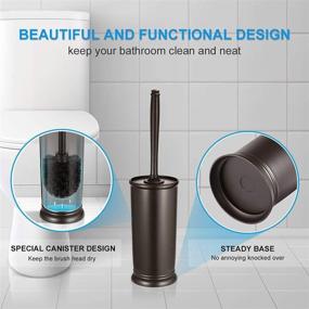 img 1 attached to 2 Pack Toilet Bowl Brush Holder Set: Modern Deep Cleaning Bathroom Scrubber 🚽 with Caddy for RV - Rim Decorative Accessories Cleaner Brushes for Toilet - Bronze