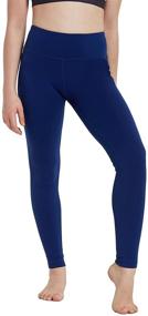 img 2 attached to 🏃 BALEAF Girls' Running Active Full Length Leggings: Performance-driven Clothing for Active Youth