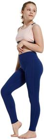 img 4 attached to 🏃 BALEAF Girls' Running Active Full Length Leggings: Performance-driven Clothing for Active Youth