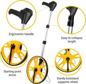 img 2 attached to 📏 DEKOPRO Collapsible Measuring Wheel with Digital Display: Measures Up to 99,999 Ft, Compact Design with Cloth Carrying Pack