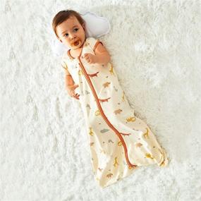 img 3 attached to BonbonPomme Baby Sleep Sack - 0.5 TOG Sleeveless Cotton 2-Way Zipper Unisex Wearable Blanket Sleeping Bag for Infant Boys 0-6 Months - Animal Garden